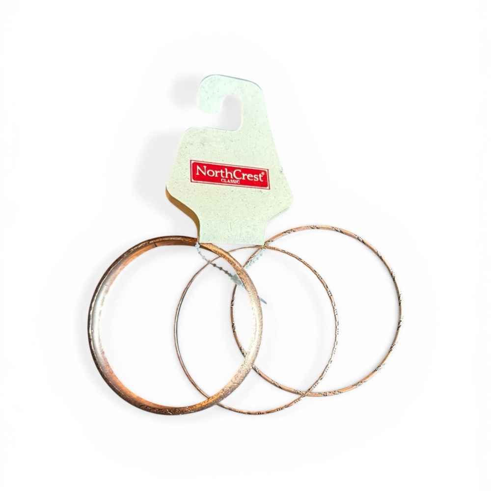 #292–❤️$5/$25❤️NorthCrest Gold-Tone Hoop Bracelet Set